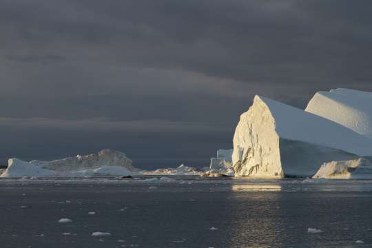 Ilulissat isfjord, solnedgang